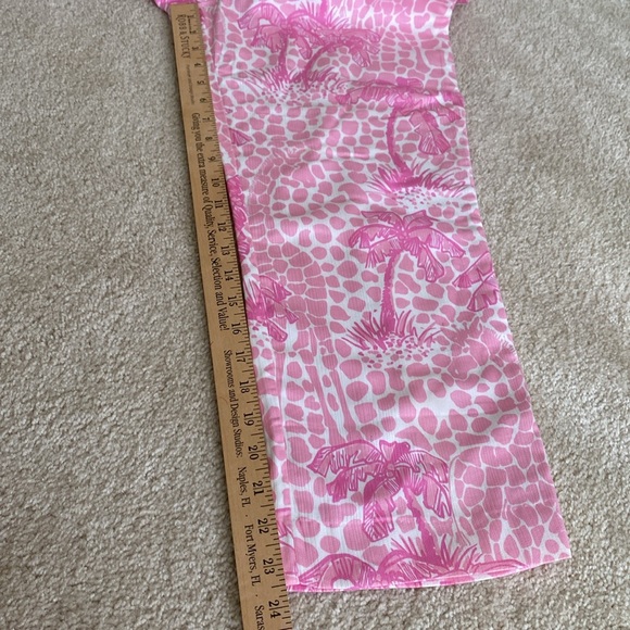 Vintage Lilly Pulitzer pink palm tree high rise cropped pants, 6 - Picture 9 of 13